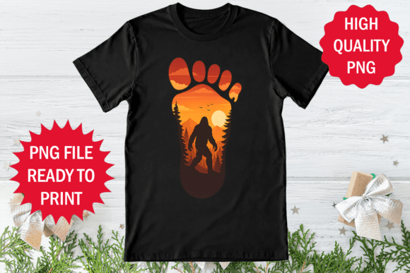 Bigfoot Foot Print Design Shirt Png Art