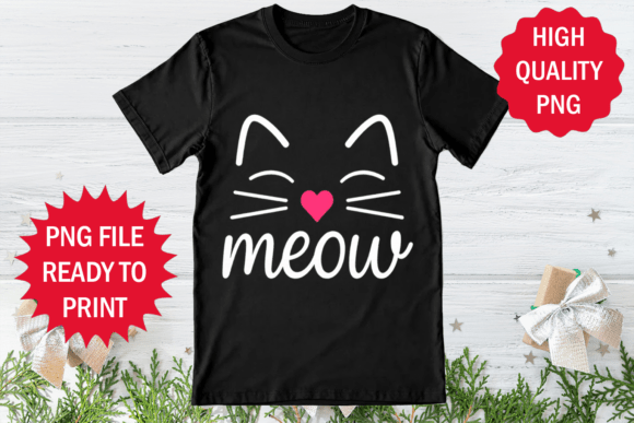 Cat Lover Sublimation Meow T-shirt Png