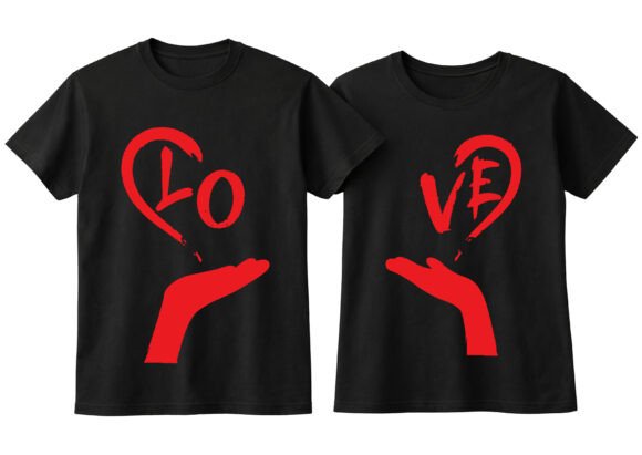 Couple Hand Heart Valentine Design Graphics