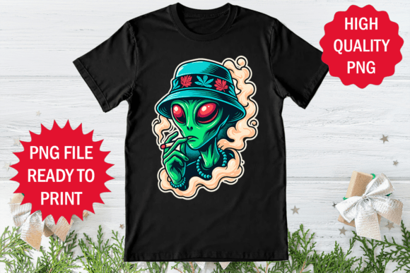 Funny Alien Face Design Art PNG: Graphics for Playful T-Shirt Designs