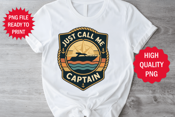 Funny Boat Captain Retro Vibe T-Shirt Graphics