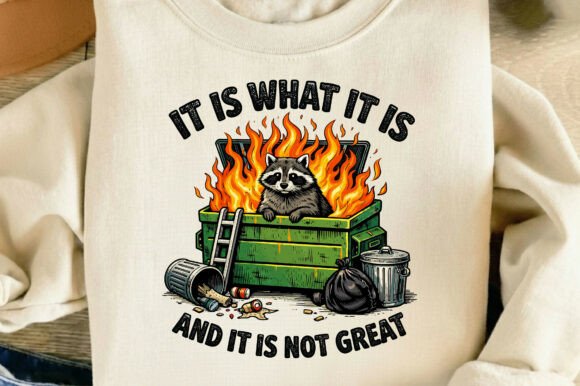 Funny Raccoon Dumpster Fire Sublimation Graphics