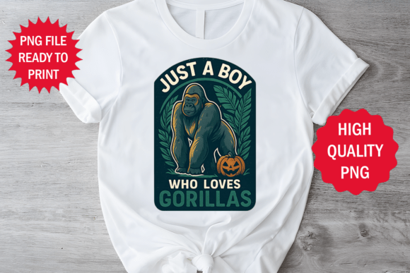 Gorilla Lover Boy Sublimation Clipart: Graphics and T-Shirt Designs