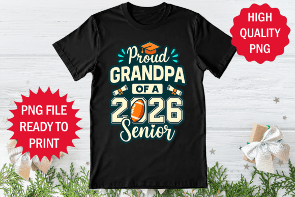 Proud Grandpa of 2026 Football T-shirt Graphics