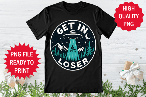 Retro Get in Loser Alien T-shirt Design
