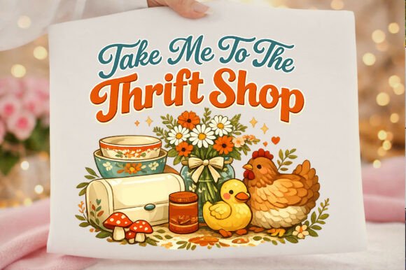 Retro Take Me to the Thrift Shop Graphics & T-Shirt Designs