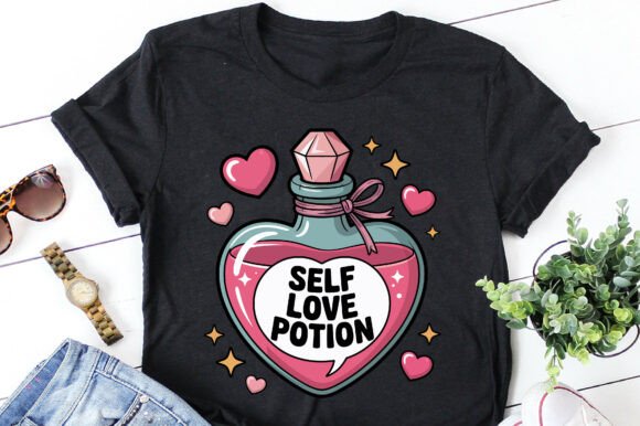 Self Love Potion Valentine’s Day Graphics & T-Shirt Designs