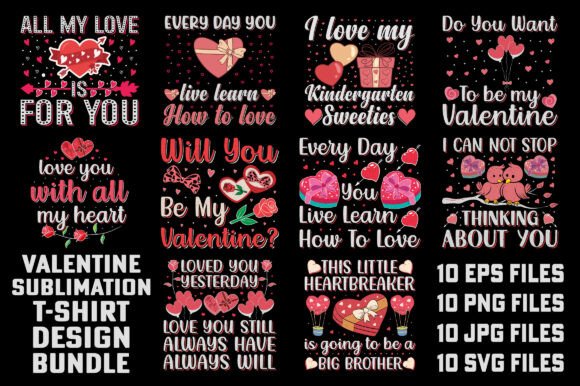 Valentine Sublimation T-Shirt Bundle SVG: Graphics for Warm, Handmade T-Shirt Designs