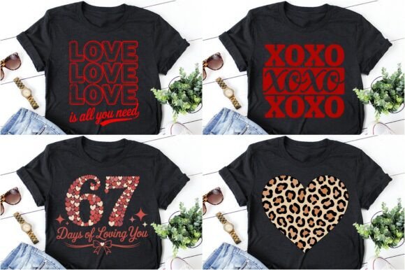Valentine’s Day Shirt Bundle Love Quotes: Graphics & T-Shirt Designs