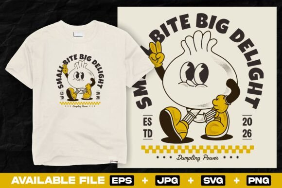 Vintage Dumpling Mascot Graphics for T-Shirt Designs